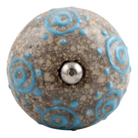 Blue Circles Crackle Ceramic Wine Stopper